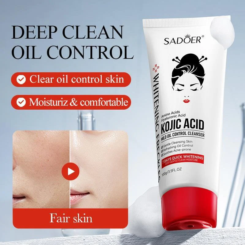 SADOER Kojic Acid Amino Acid Mild Oil Control Facial Cleanser 100g - Image 3