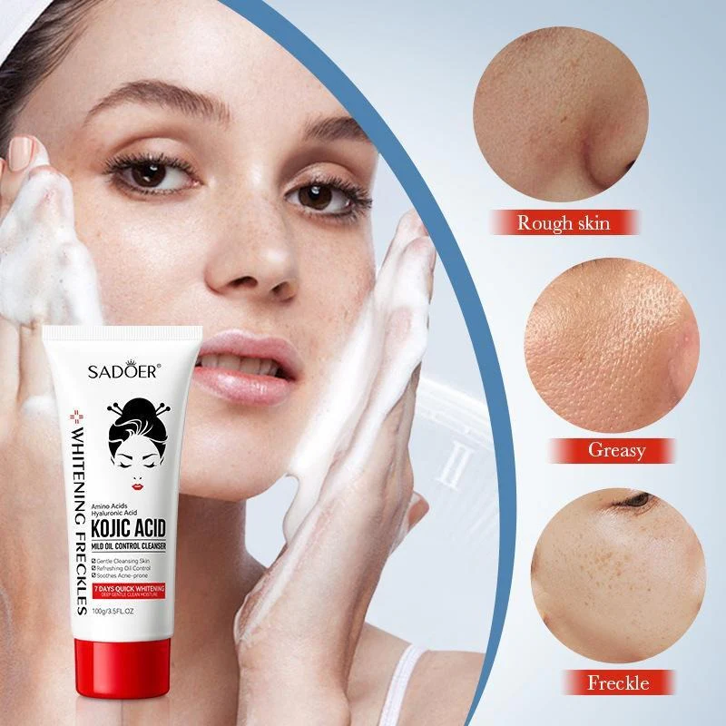 SADOER Kojic Acid Amino Acid Mild Oil Control Facial Cleanser 100g - Image 4