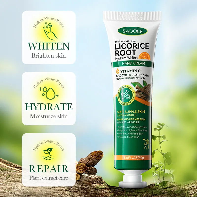 SADOER Licorice Viatmin C Whitening Hand Cream 30gm - Image 3