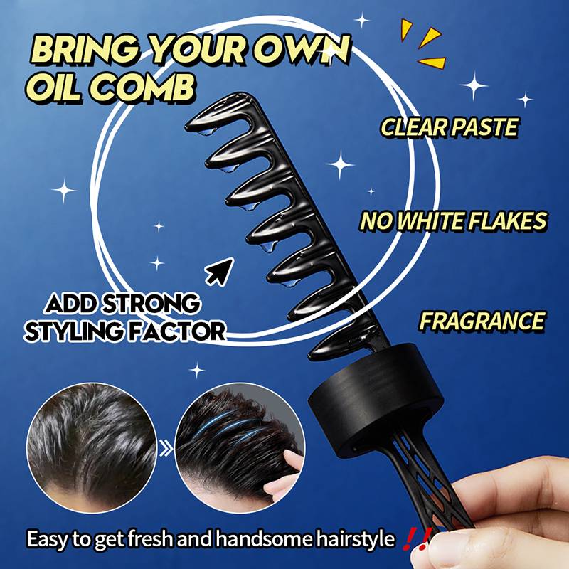 SADOER Cool Styling Oil Head Gel - Quick-Dry Men's Hair Styling Gel with Comb - 280ml - Image 7