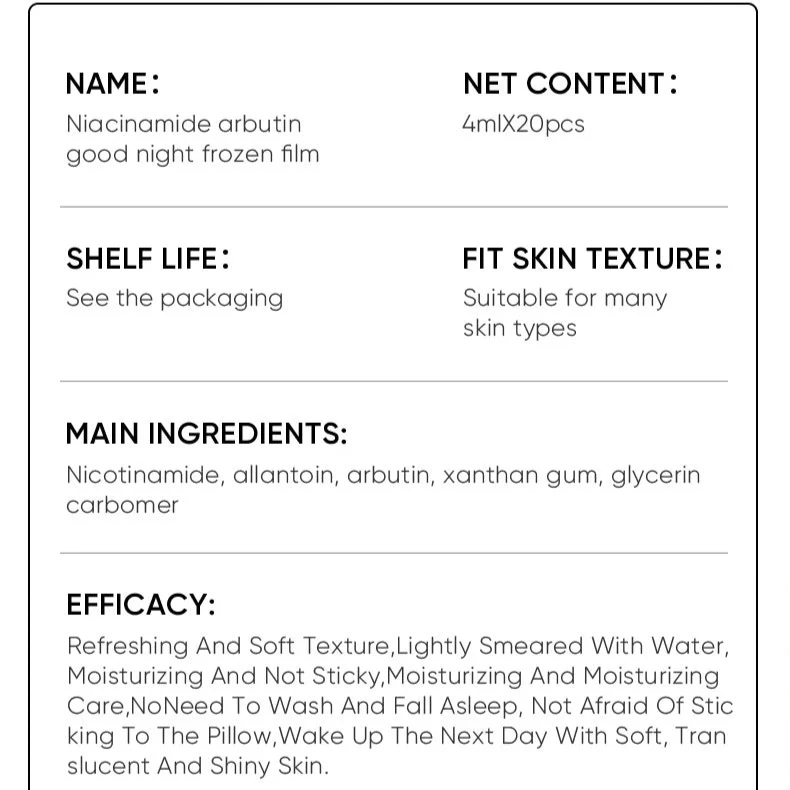 Sadoer Nicotinamide Arbutin White Sleeping Mask 4ml x 20Pcs - Image 2
