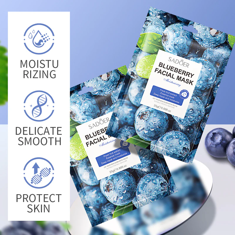 SADOER Pack of 4 Fruit Moisturizing Face Sheet Masks 25ml Each - Image 2