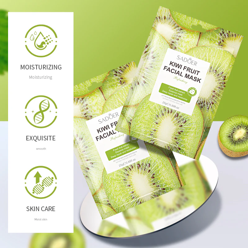 SADOER Pack of 4 Fruit Moisturizing Face Sheet Masks 25ml Each - Image 4