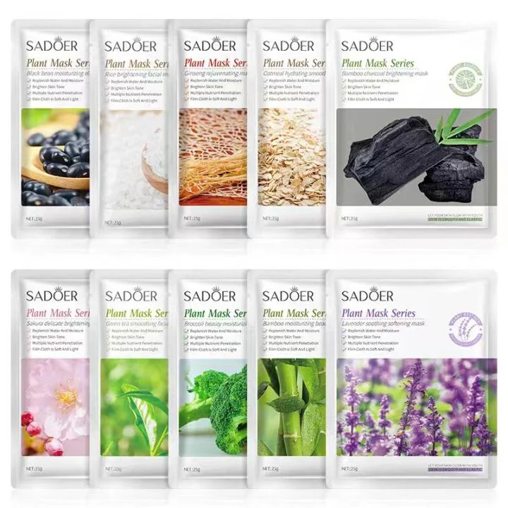 SADOER Plant-Based Face Sheet Masks - Multi-Pack (3/5/10/12 Pcs Random) - Image 4