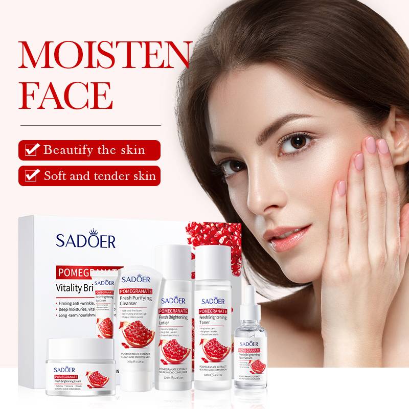 SADOER Pomegranate Vitality Bright Skin 6-in-1 Skincare Set | Hydrating & Brightening - Image 4