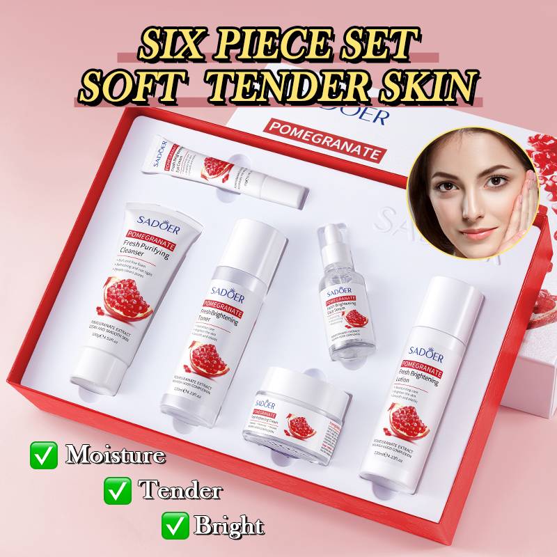 SADOER Pomegranate Vitality Bright Skin 6-in-1 Skincare Set | Hydrating & Brightening - Image 5