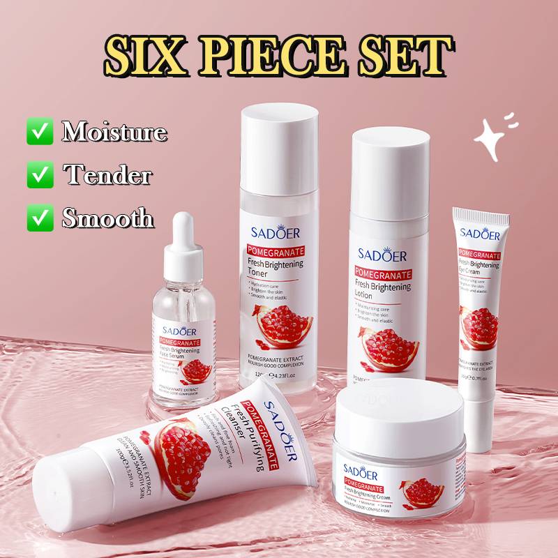 SADOER Pomegranate Vitality Bright Skin 6-in-1 Skincare Set | Hydrating & Brightening - Image 6