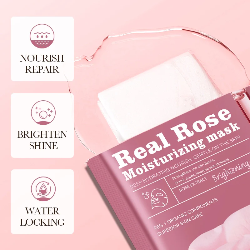 SADOER Real Rose Deep Hydration Brightening Facial Sheet Mask - Image 3