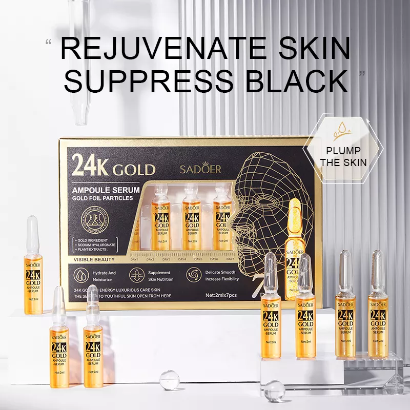 Sadoer Repair Tender Skin 24k Gold Ampoule Face Serum 7Pcs - Image 4