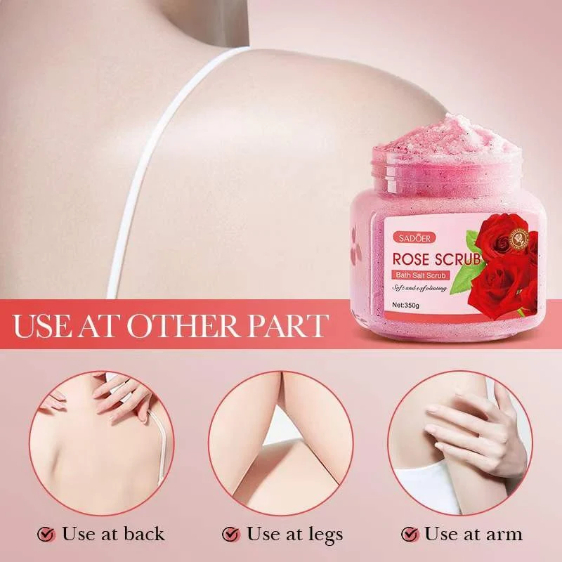 SADOER Rose Exfoliating Skin Cleansing Body Scrub 350g - Image 4