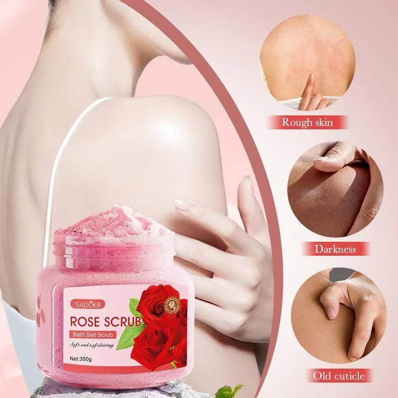 SADOER Rose Exfoliating Skin Cleansing Body Scrub 350g - Image 5