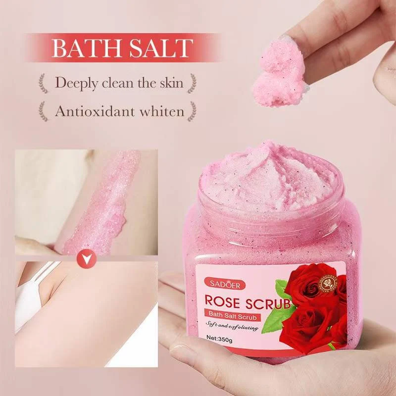 SADOER Rose Exfoliating Skin Cleansing Body Scrub 350g - Image 6