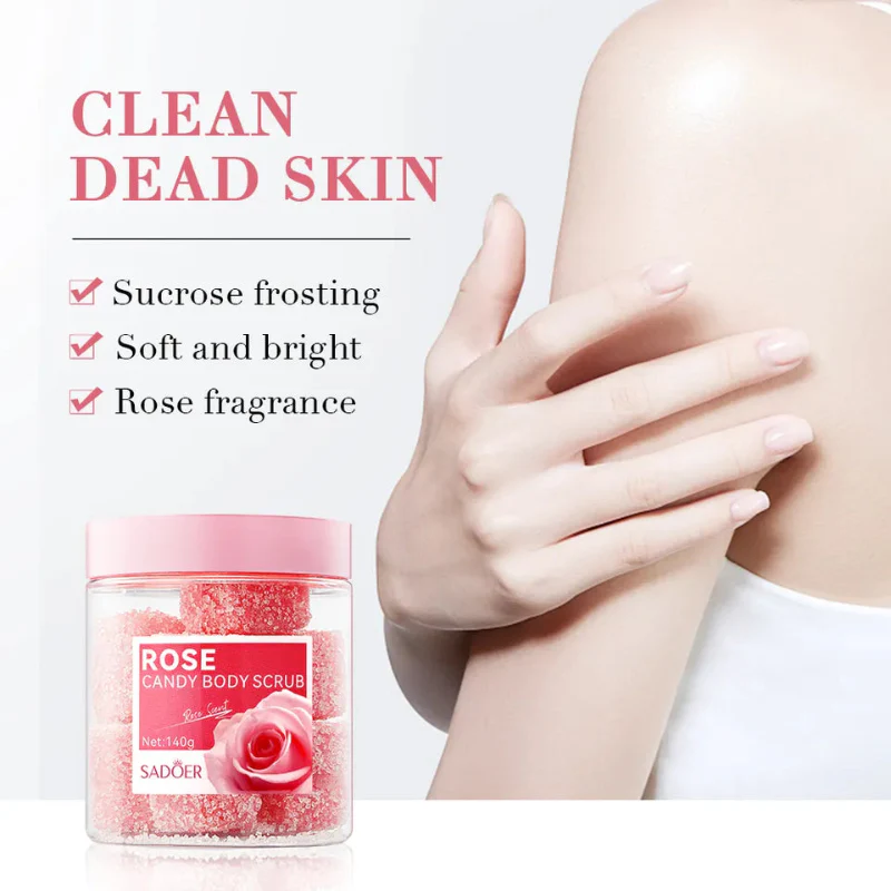 SADOER Rose Candy Exfoliating Body Scrub – 140g - Image 2