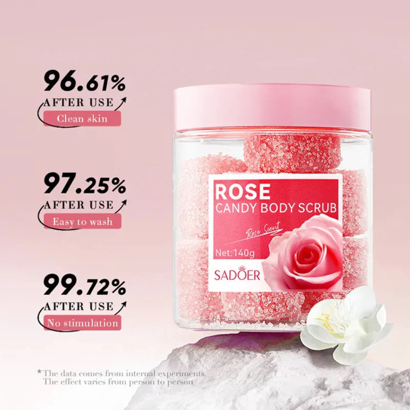 SADOER Rose Candy Exfoliating Body Scrub – 140g - Image 4