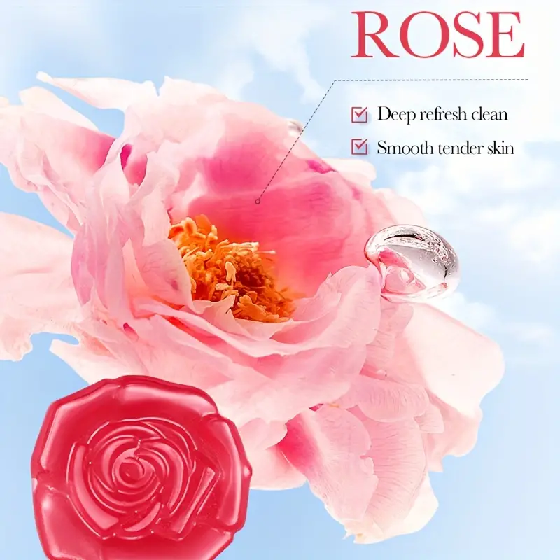 Sadoer Organic Rose Flower Fragrant Soap - 100g - Image 3