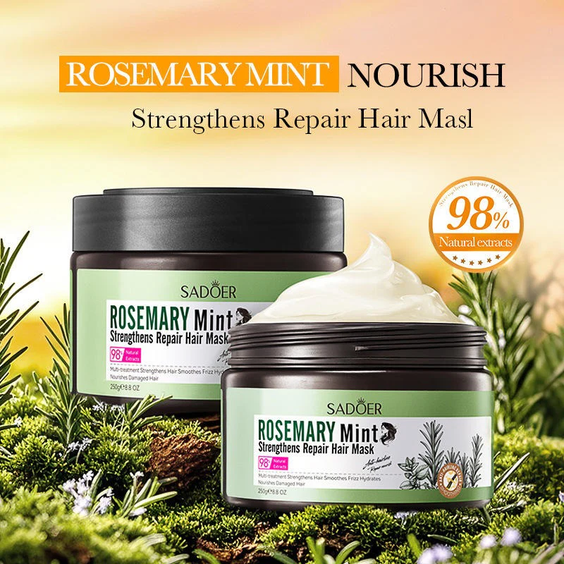 SADOER Rosemary Mint Hair Mask - Strengthening & Repair Mask - 250g - Image 4