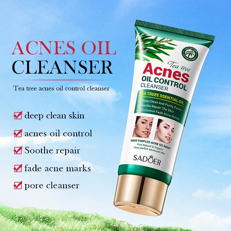 SADOER Tea Tree Acne Oil Control Facial Cleanser 100g - Image 3