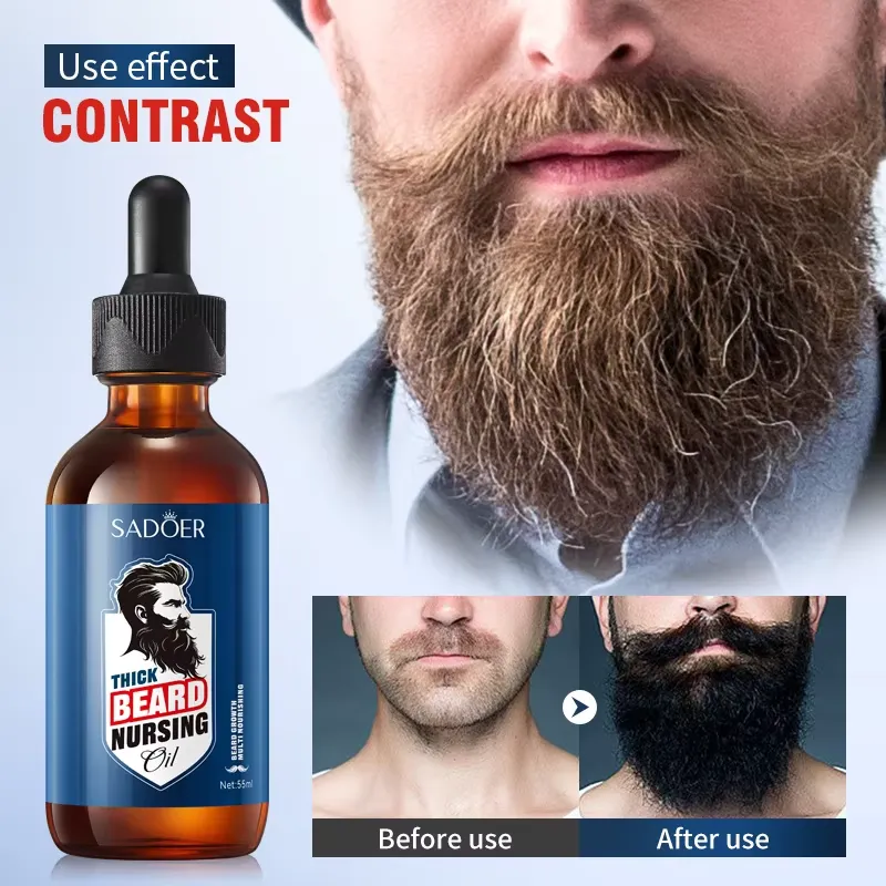 SADOER Thick Beard Nursing Oil - Natural Plant Extract Multi-Nourishing - 55ml - Image 3