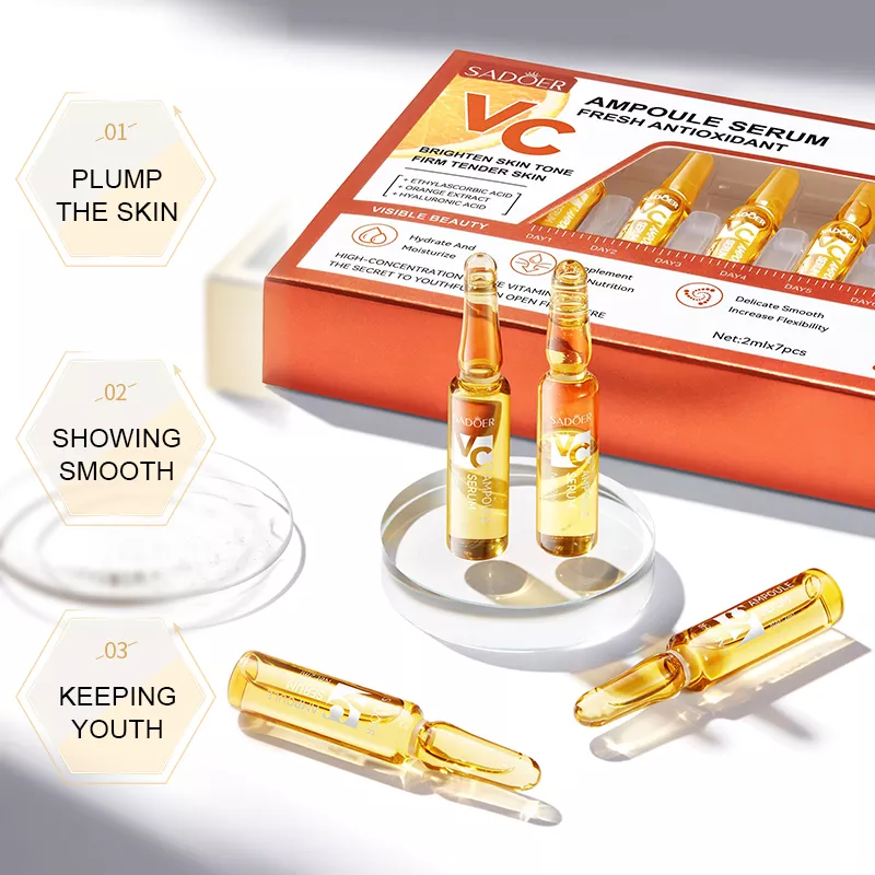 Sadoer VC Whitening Anti-Wrinkle Ampoule Face Serum 7Pcs - Image 4
