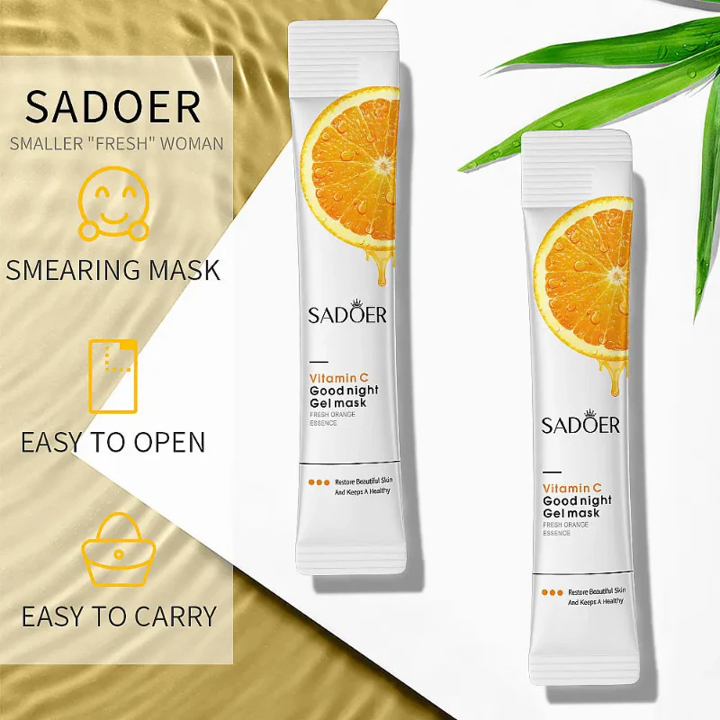 SADOER Vitamin C Good Night Sleeping Gel Mask – 4ml x 20 Pcs - Image 3