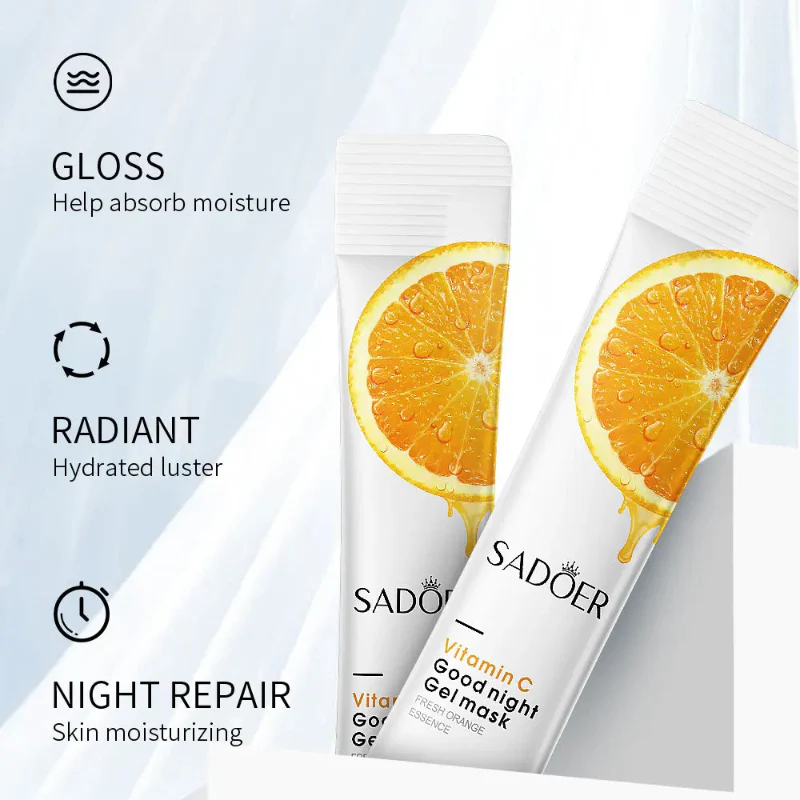 SADOER Vitamin C Good Night Sleeping Gel Mask – 4ml x 20 Pcs - Image 4