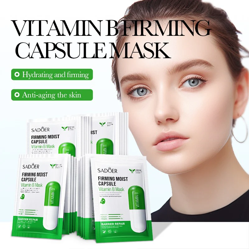 SADOER Pack of 4 Vitamin Repair Antioxidant Whitening Capsule Facial Sheet Mask - Image 2