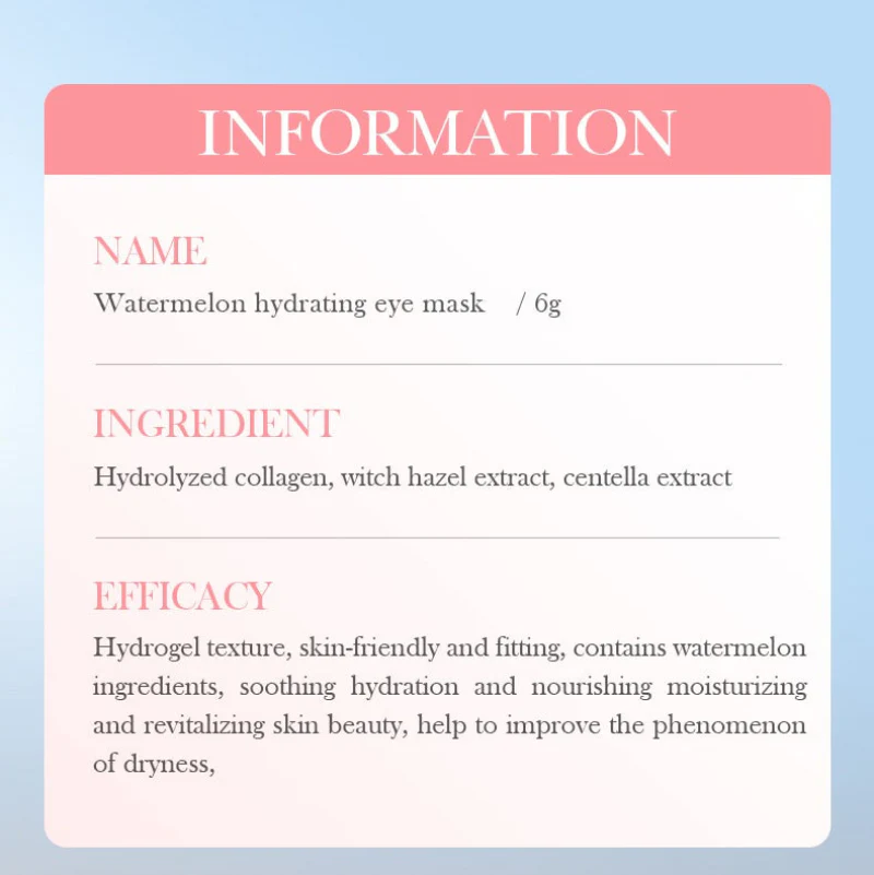 SADOER Watermelon Hydrating Eye Mask - Dark Circle & Puffiness Reduction - 6g - Image 4