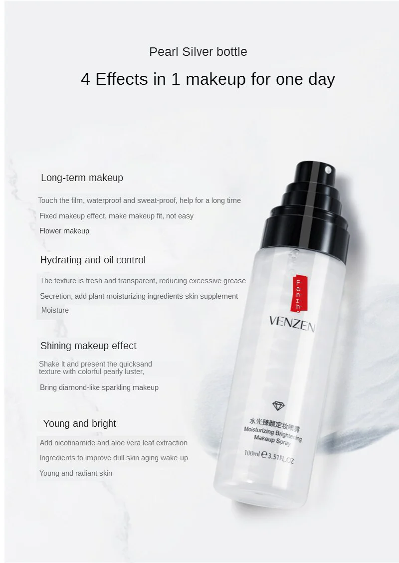 Veze Moisturizing and Brightening Makeup Spray Setting Spray 100ml - Image 4